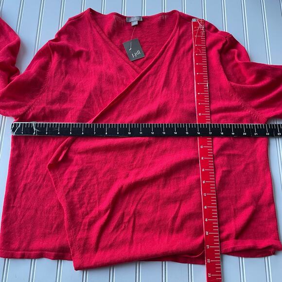 NEW J. Jill size XL Red linnen blend waterfall lite sweater - Picture 6 of 7